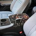 thumbnail image 3 of Renewold Mushroom Butterfly Leaf Car Center Console Cover Comfortable Non-slip Armrest Cushion with Side Storage Pocket Arm Rest Covering Protective Cover Car Interior Accessories, 3 of 9