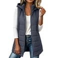 thumbnail image 5 of Turilly Womens Mid-Length Puffer Vests Sleeveless Hooded Down Jacket Fall Winter Casual Loose Outerwears with Pocket, 5 of 6