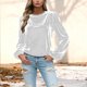 thumbnail image 1 of TaTaai Velvet Casual Round Neck Top, Women's Solid Loose Long Sleeve T-shirt, Comfort Stylish Design, Suitable for Daily Party Outfits Gift, 1 of 5