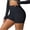 Black, variant on Stretchy Gym Shorts for Women Trendy Athletic Workout Yoga Shorts Tummy Control Cropped Leggings Lightweight Biker Shorts, Black S