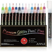 Glitter Paint Pen Set for DIY Crafts Art Calligraphy Graffiti Cardmaking Lettering Scrapbooking Christmas Gift Painting Kit for Kids, 14 Assorted Colors