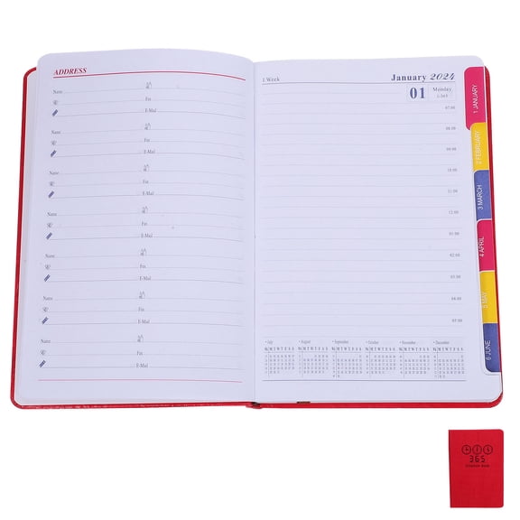 WEAVILUX Work Planner Notebook Red Paper 1Set
