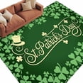 thumbnail image 2 of St. Patrick's Day Area Rug 5x8 FT, Non Slip Bedroom Throw Carpet, Spring Lucky Shamrock Plants Retro Green Washable Soft Floor Carpet Non-Shedding Rug for Living Room Nursery Dorm Office, 2 of 9