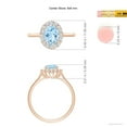 thumbnail image 4 of ANGARA Natural Oval 1 ct Aquamarine Ring with Floral Diamond Halo in 14K Rose Gold for Women (Size-8x6mm) | March Birthstone, Birthday, Anniversary, Jewelry Gift for Women | Natural Aquamarine Ring, 4 of 9