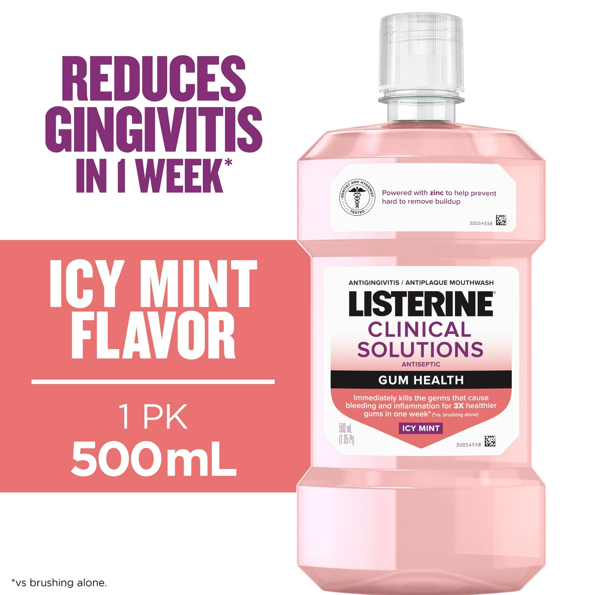 Listerine Clinical Solutions Gum Health Antiseptic Mouthwash Oral Care, 500 mL