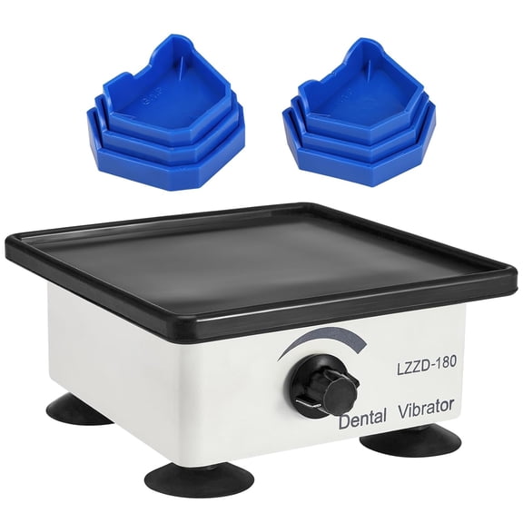 150W Lab Dental Vibrator, 6.9 x 6.9 Inch Square Shaker Oscillator Gypsum with 6 Pcs Model Base, Vibrating Table for Gypsum, Pouring Models, Resin Casting, 110V