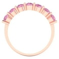 thumbnail image 5 of 1.19 ctw Wedding Band for Women - 18K Rose Gold Simulated Pink Diamond Stackable Eternity Ring, 5 of 6