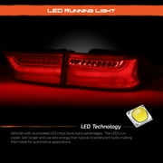 AKKON - For 2004-2008 Acura TSX LED Light Tube Tail Lights Rear Pair Housing - Red Clear Lens
