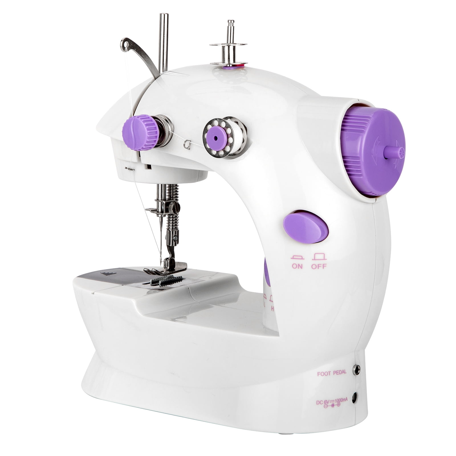Private Jungle Manual Sewing Machine, Portable Household Electric Small Desktop Multifunctional Sewing Machine, White Purple Private Jungle Manual Sewing Machine, Portable Household Electric Small Desktop Multifunctional Sewing Machine, White Purple