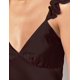 thumbnail image 4 of Vestido de verano KOUNAI satinado de encaje sin espalda con cuello en V maxi negro, 4 of 5