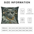 thumbnail image 5 of Orinice Throw Pillow Cover Cool Rich Gangster Boss Cat Pillow Covers Grey Black Pillowcovers Soft Double Side Print Sofa Linen Square Throw Pillowcover  for Living Room Bedroom Car Decor White, 5 of 5