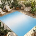 thumbnail image 2 of Outdoor Rug 3x5 ft White Blue Outdoor Large Area Rug Non Slip Rubber Gradient Color Front Door Mat RV Rug Camping Carpet Patio Outdoor Rugs for Backyard Balcony Deck Porch Indoor, 2 of 9
