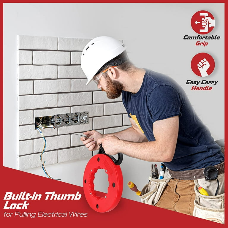 Fish Tape, Electrical Wire Puller, Wire Fishing Tools with Double