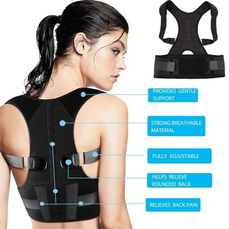Mens Neck Brace - 【Gifts for Him/Her】UNISEX Back Support Brace Posture Corrector for Women & Men Adjustable Breathable Comfortable