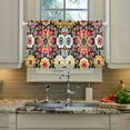 thumbnail image 2 of Yayeee Kitchen Curtains Tier Pair Light Filtering 27"x24" Rod Pocket Short Cafe Window Panel, Colorful Floral Pattern, 2 of 7
