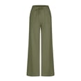 thumbnail image 4 of REALiKUN Women Casual Wide Leg Pant Elastic Waist Wide Leg Linen Pant Loose Long Palazzo Trousers with Pockets, 4 of 6