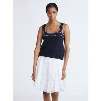 Free Assembly Women’s Textured Tank Top Sweater, Lightweight, Sizes XS-XXL