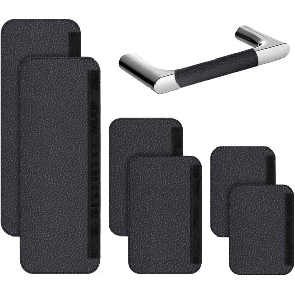 Yitexin Refrigerator Handle Covers 3 Sets of 6, Adjustable Non Slip Fridge Door Handle Cover Protector, Appliance Handle Covers for Microwave Dishwasher Cabinet Accessories(Black)