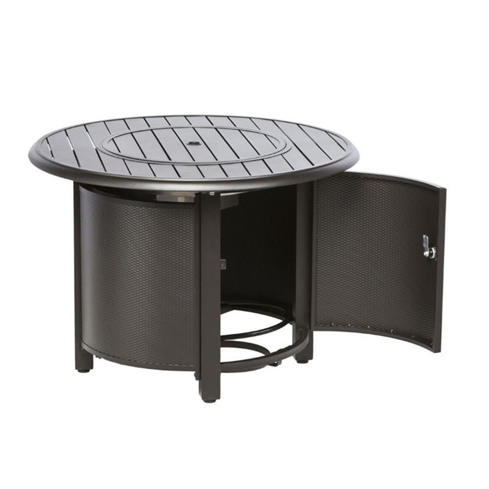 Pemberly Row 36" Round Gas Fire Pit with Burner Kit