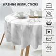 thumbnail image 3 of Grey White Marble Tablecloth Round 60 Inch Modern White Marble Table Cover Waterproof Polyester Marble Cover Table Kitchen Table Cloth Cover Anti-Slip Table Cover for Home Dinning Tabletop Decor, 3 of 5
