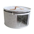 thumbnail image 3 of Caja de almacenamiento para sombreros, contenedor para armario, estuche portátil, organizador de sombreros de redonda para viajes, juguetes, ropa Gris claro, 3 of 8