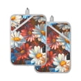 thumbnail image 7 of Yayeee Pot Holders Kitchen Heat Resistant with Pockets 7"x9.8" Cotton Oven Cooking Hot Pads, Vibrant Floral, 7 of 7