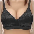 thumbnail image 2 of MGDXOX Push Up Bras for Women No Underwire Embroidered Glossy Comfortable Breathable Bra Underwear Bralettes Black L, 2 of 8