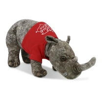 DolliBu I LOVE YOU Wild Collection Rhino Plush- Cute Rhinoceros Plush Stuffed Animal with I Love You Red Shirt For Valentine, Anniversary, Romantic Date, Boyfriend, or Girlfriend Gift - 15 Inches