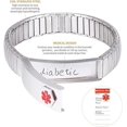 thumbnail image 4 of Pulsera elástica de alerta médica de acero inoxidable, pulseras personalizadas para hombres y mujeres, regalo de salud (plata), 4 of 5