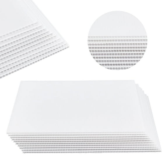 10sheets Plastic Corrugated Sheets Pads for DIY Crafts Model Building Square White 300x299x4mm