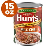 Hunt’s Seasoned Diced Tomatoes in Sauce for Mild Chili, Perfect for Chili & Soups, 15 oz. Can