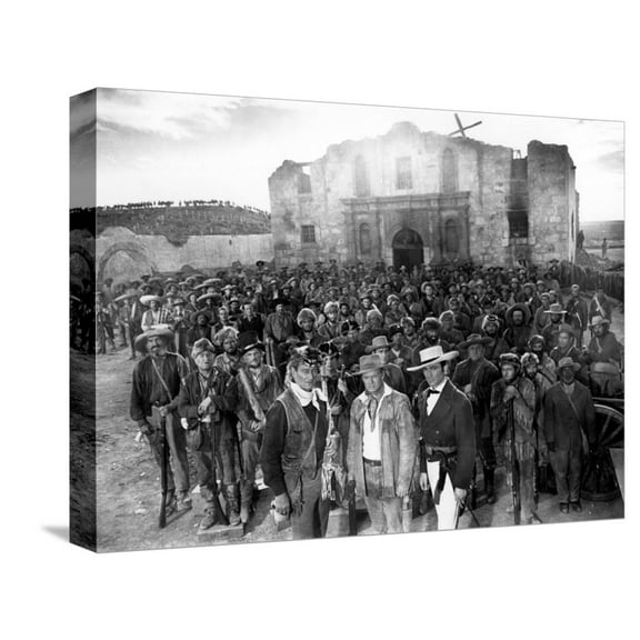 Art.com The Alamo, John Wayne, Richard Widmark, Laurence Harvey, 1960 Stretched Canvas Print Wall Art, 16" x 12"