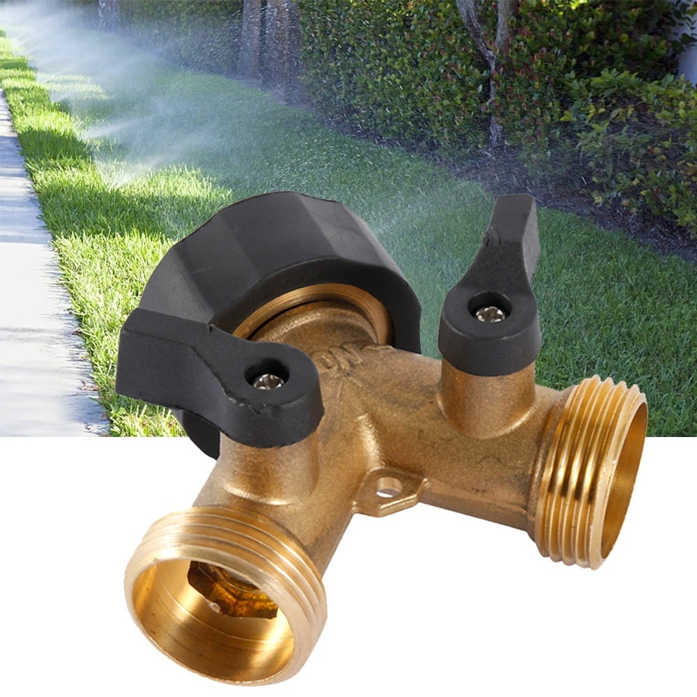 Willstar 2pcs 3/4" Brass Garden Hose Splitter 2way Y shape Valve Hose