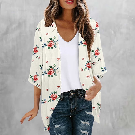 Fznquz Long Sleeve Cardigan Sweaters for Women Lightweight Open Front Cardigan Multicolor Chiffon Fall Loose Jackets