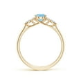 thumbnail image 2 of ANGARA Natural Oval Aquamarine Side Stone Engagement Ring with Diamonds in 14K Yellow Gold for Women (Size-7x5mm) | March Birthstone, Anniversary, Jewelry Gift for Women | Natural Aquamarine Ring, 2 of 10