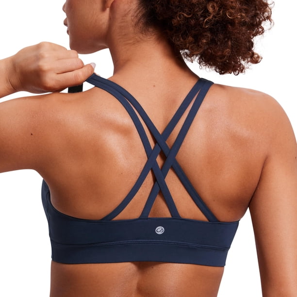 Sostén CRZ YOGA Naked Feeling con tiras y copa acolchada Azul Marino Talle S