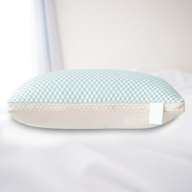 EazyTech Breathable Queen Cooling Pillow for Summer, Silk Pillow for Neck Head Support ,Adjustable Cervical Pillow with Removable Cover, 20x30 Inches Blue