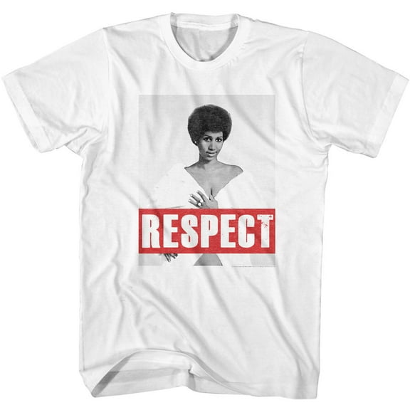 Aretha Franklin Respect White Adult T-Shirt 4Xl