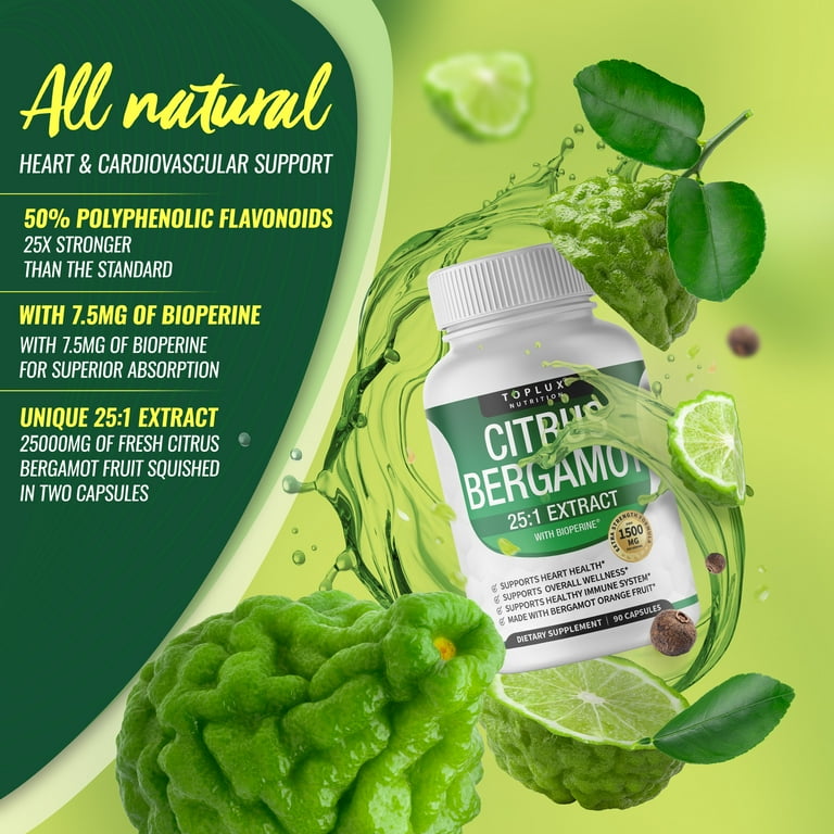 Toplux Citrus Bergamot 25:1 Extract with Bioperine 1500mg