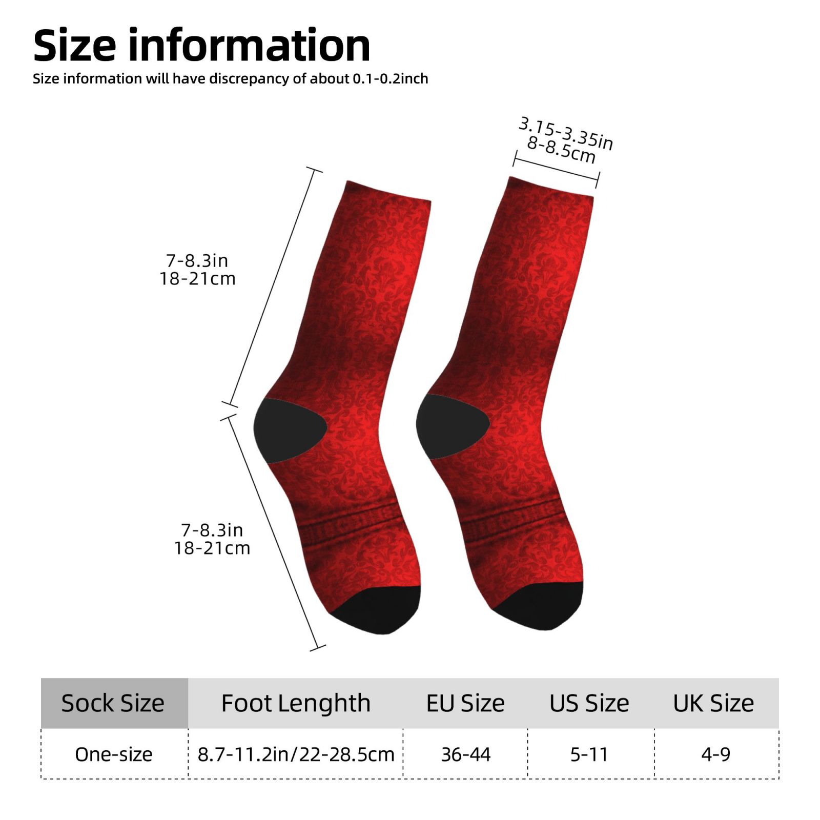 Womens Red Damask Dress Crew Socks Colorful Novelty Socks - Walmart.com