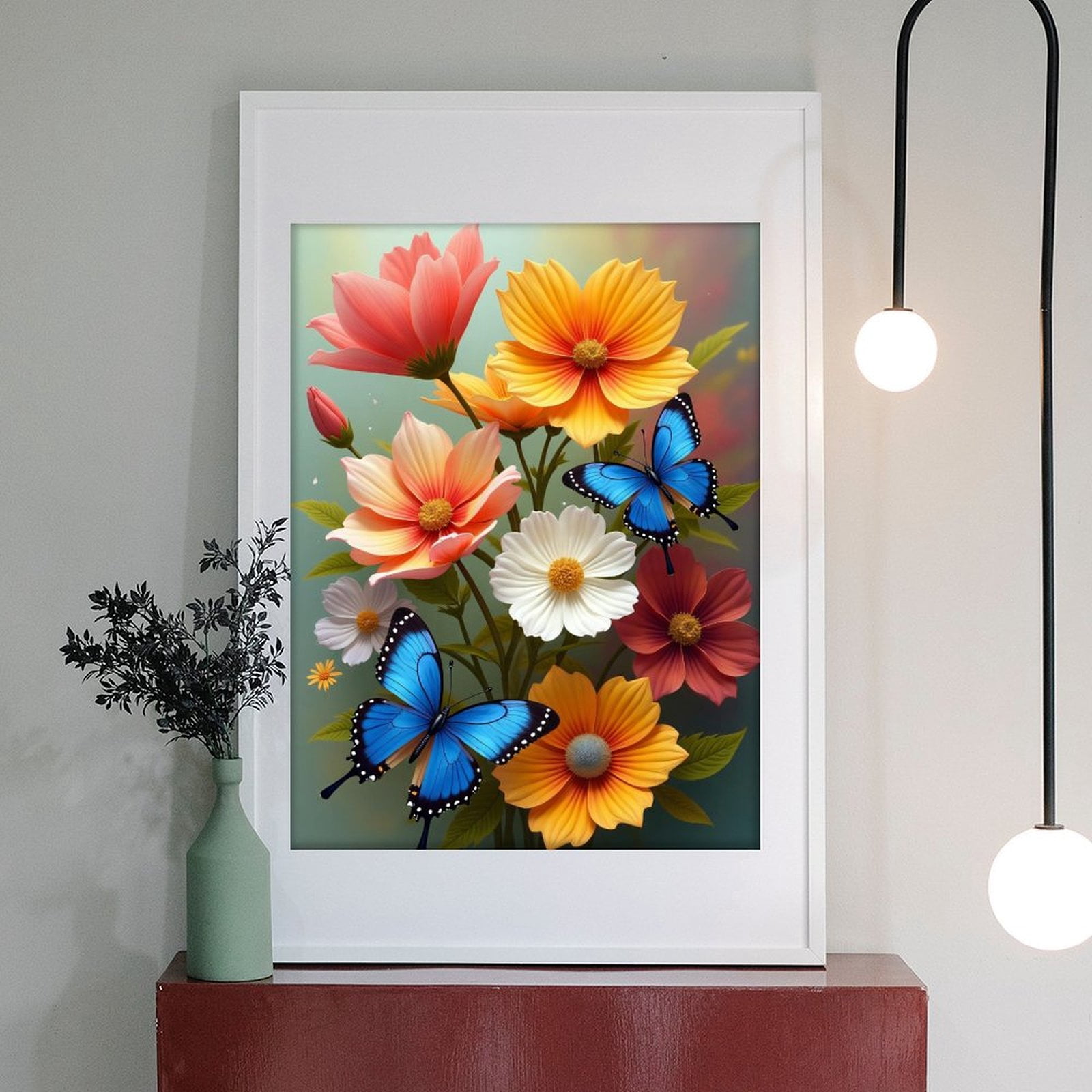 Diamond Art Kits for Adults - Classic Butterfly Bouquet Print No.1044 5D Frameless Dimond Painting Kit for Adults Beginner, Round Diamond Kits for Home Wall Decor, Gift for Women