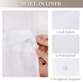 thumbnail image 4 of Ikfashoni Hookless Shower Curtain with Snap in Liner, Brown Strip No Hook Waterproof Bath Curtain, 71"X74", 4 of 8