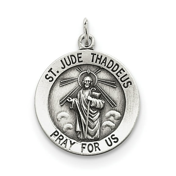Sterling Silver St. Jude Thaddeus Medal (25 X 20) Made In United States qc470