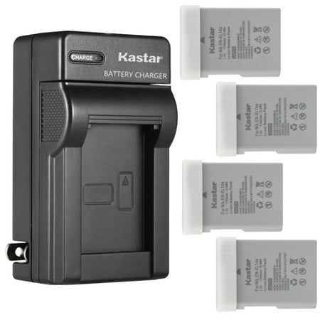 Image of Kastar 4-Pack Battery and AC Wall Charger Replacement for Nikon D5100 DSLR Camera D5200 DSLR Camera D5300 DSLR Camera D5500 DSLR Camera D5600 DSLR Camera Df DSLR Camera D3500 DSLR Camera