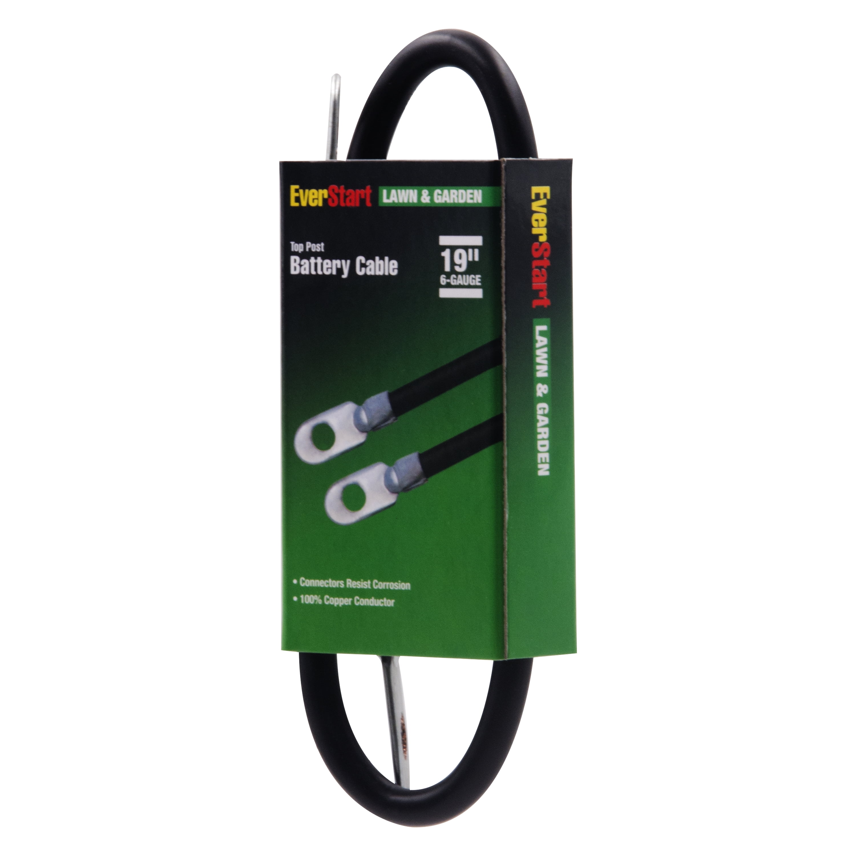 Everstart LG19-6-77 6-Gauge Black Lawn and Garden Battery Cable, 19-Inches