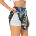 thumbnail image 1 of Balery Largemouth Bass Jumping Out of The Water Pantalones cortos deportivos para mujer con forro y dos bolsillos, elásticos, para entrenamiento, gimnasio, yoga-Large, 1 of 7