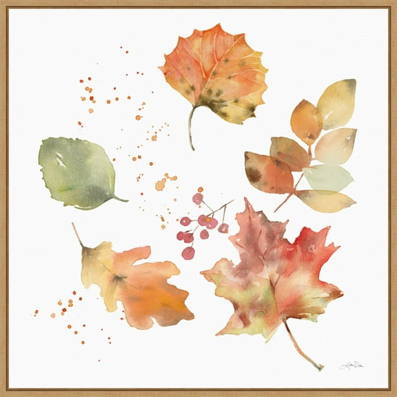 Amanti Art Falling Leaves I Framed Canvas Wall Art Print