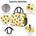 thumbnail image 4 of Obrewu White Sunflower Lunch Bag for Adult, Insulated, Leakproof, Oxford Cloth, 4 of 7