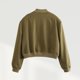 thumbnail image 4 of Chaqueta bomber para mujer Chaqueta informal con botones Color sólido Primavera Otoño Ropa de abrigo (M) Verde militar Verde, 4 of 6