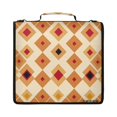 thumbnail image 2 of Rust Diamond-geo Printed Zipper Binder with Handle&Shoulder Strap 2 inch 3 Ring 500+300 Sheet Capacity File Folder Organizer, 2 of 8